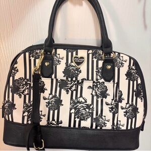 Black and White Floral Handbag